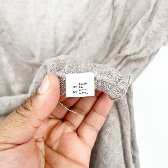 Christopher‎ Fischer Womens Beach Cover Up Sheer Linen Metal Blend Tunic Top M/L - Picture 6 of 9